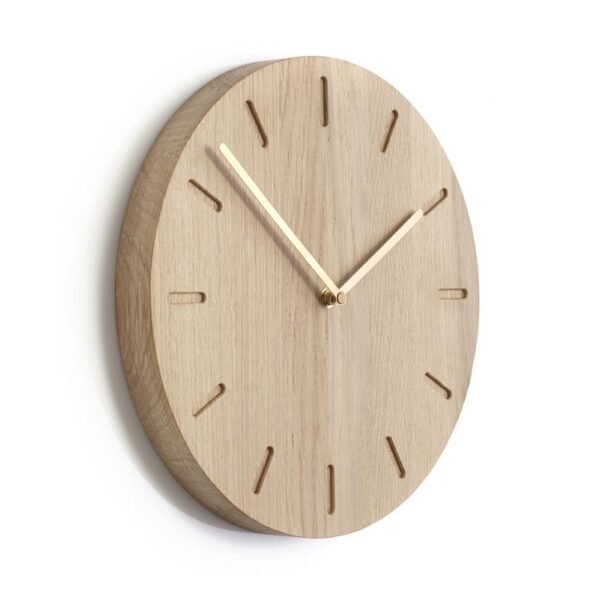 Watch:Out wall clock oak, oak-brass