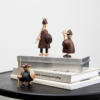 The vikings of Denmark wooden figure 3 pieces, Stained beech