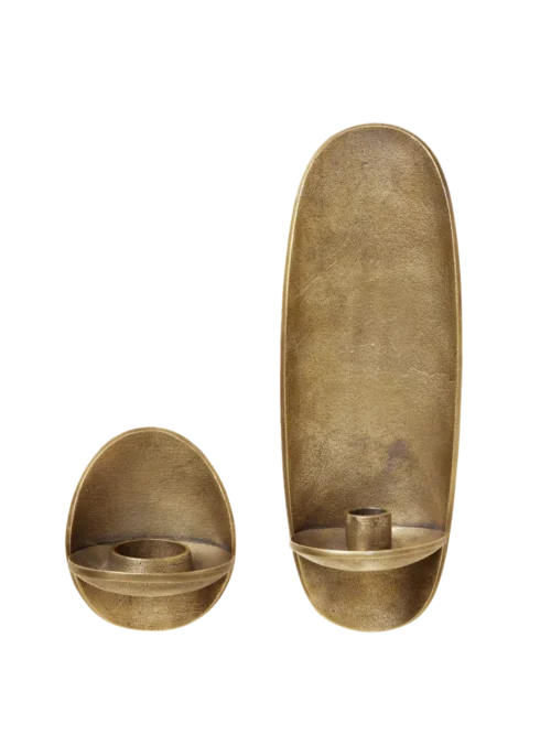 Agapé Wall Tealight Holder & Candle Holder Gift Set - Brass Finish