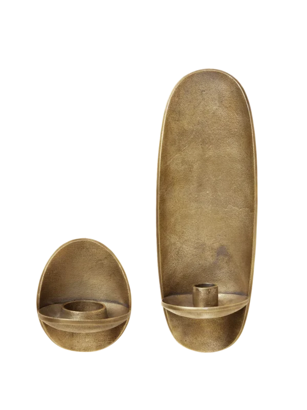 Agapé Wall Tealight Holder & Candle Holder Gift Set - Brass Finish